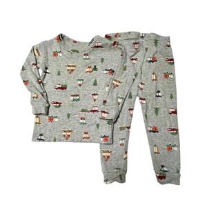 Gap Organic Cotton Holiday Print PJ Set Size 18-24m